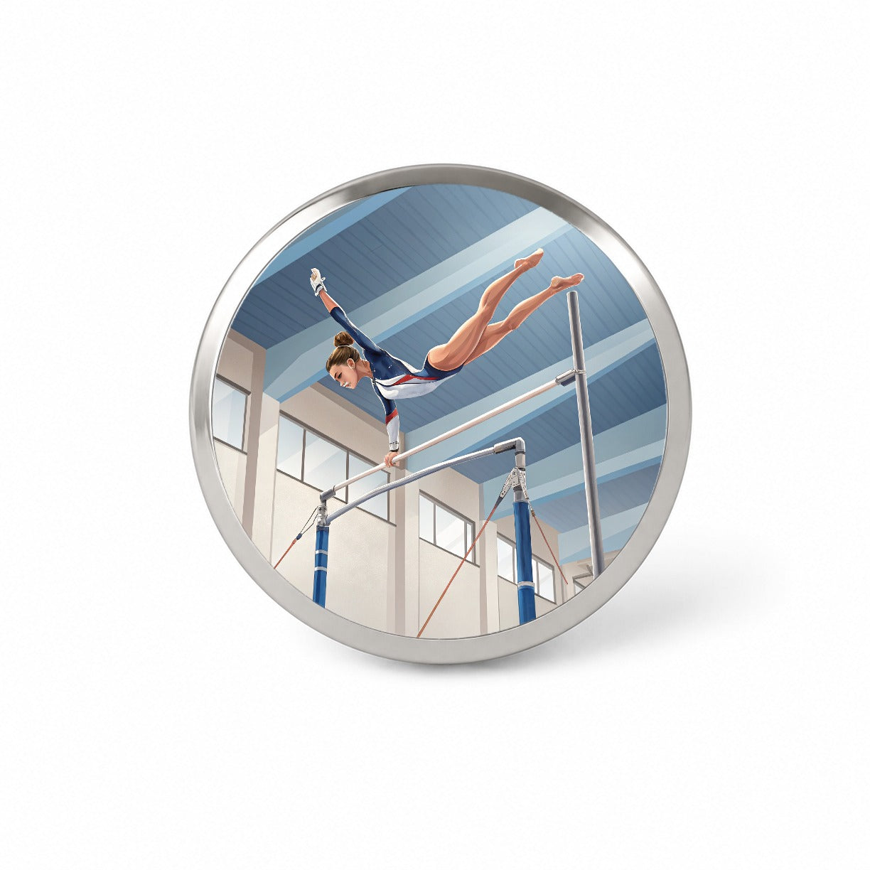 Women's Gymnastics Uneven Bars Novelty Hat Backpack Lapel Pin