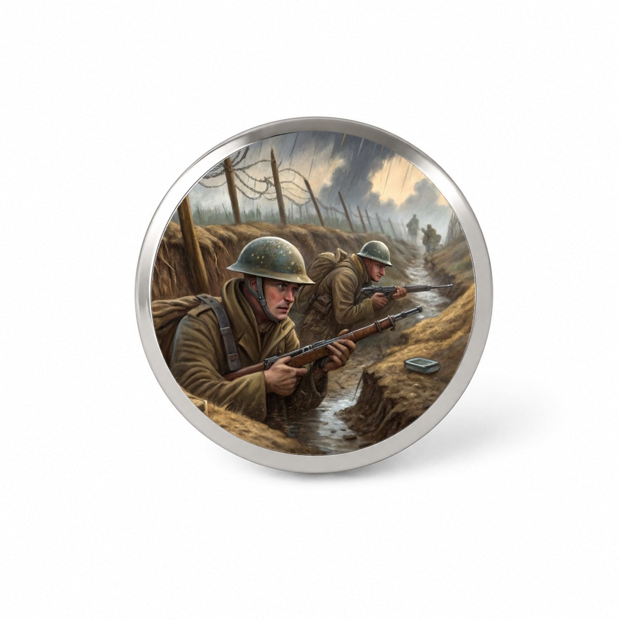 WWI Trench Warfare Allies Western Front Novelty Hat Backpack Lapel Pin