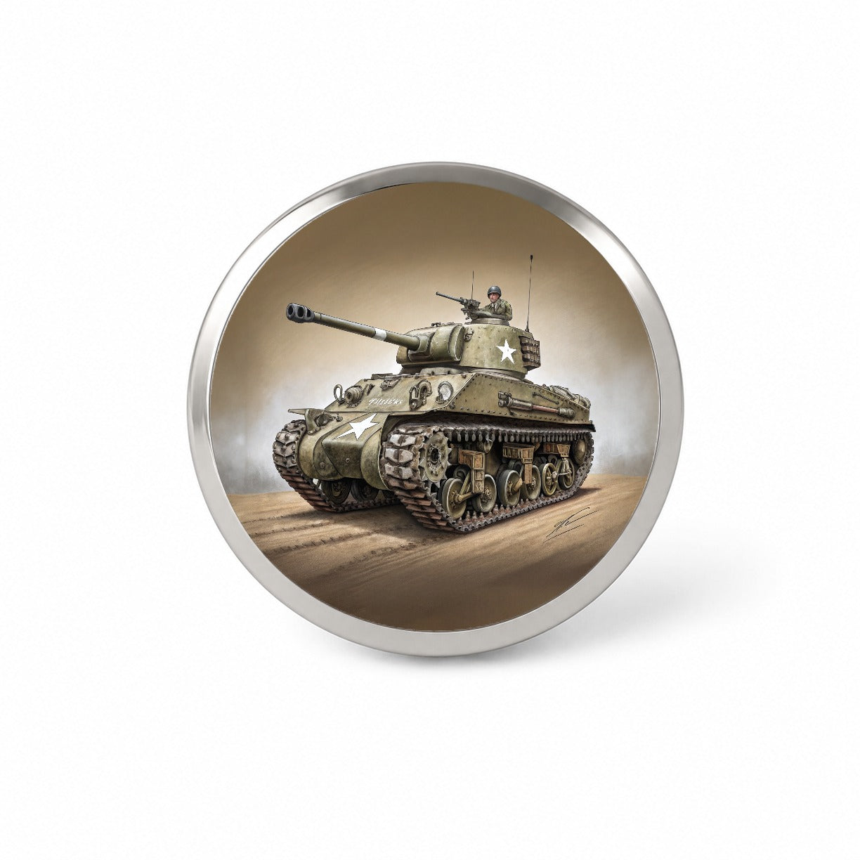 WWII M4 Sherman US Medium Tank Novelty Hat Backpack Lapel Pin