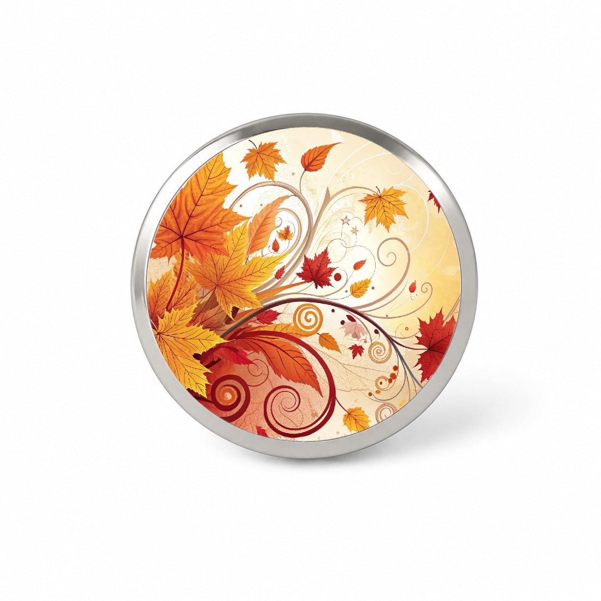Abstract Fall Autumn Leaves Design Novelty Hat Backpack Lapel Pin