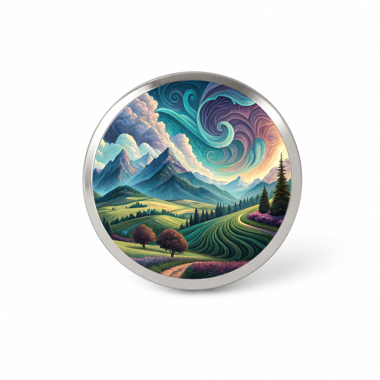 Abstract Pastels Landscape Novelty Hat Backpack Lapel Pin
