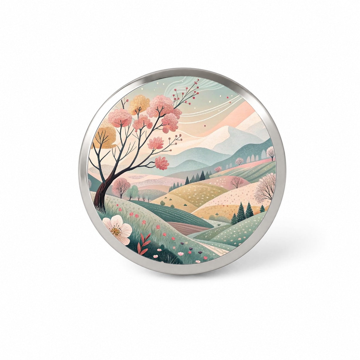 Abstract Spring Landscape Novelty Hat Backpack Lapel Pin