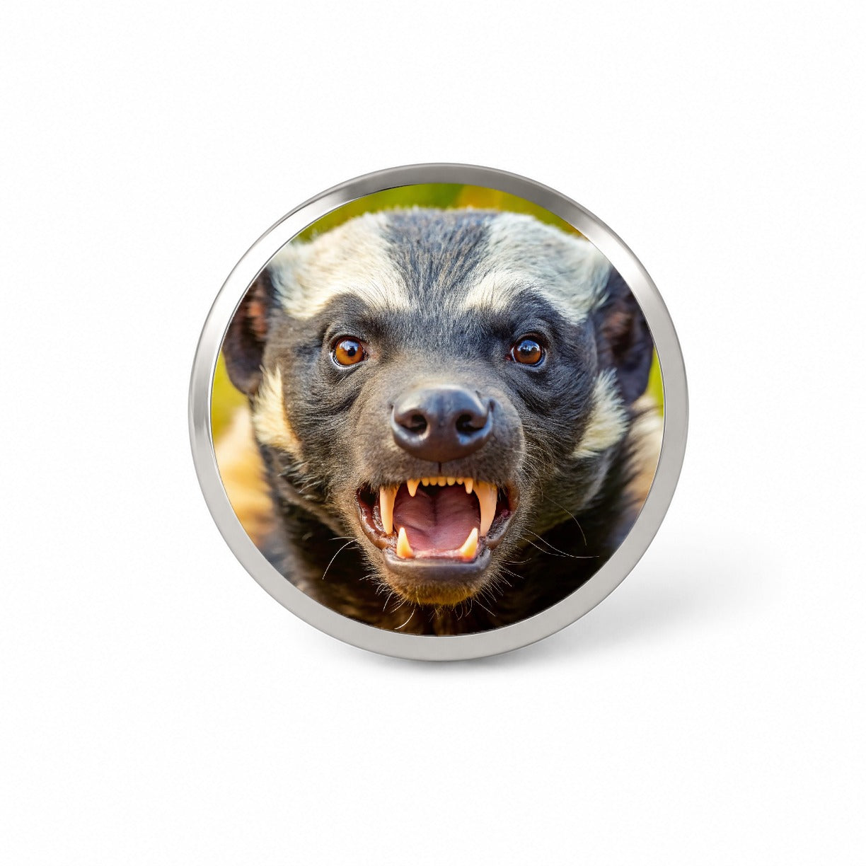 Angry Honey Badger Novelty Hat Backpack Lapel Pin