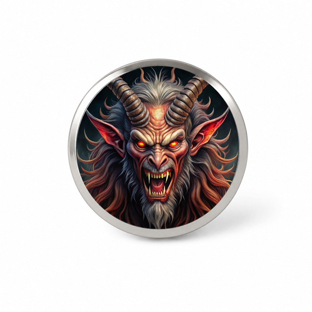 Angry Krampus Christmas Watercolor Novelty Hat Backpack Lapel Pin