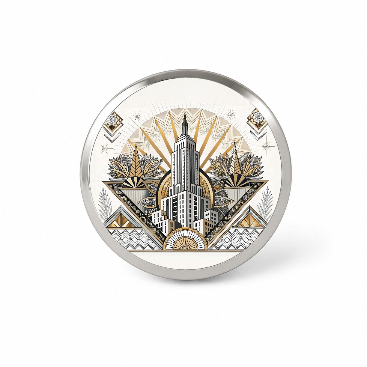 Art Deco Building Architectural Design Novelty Hat Backpack Lapel Pin