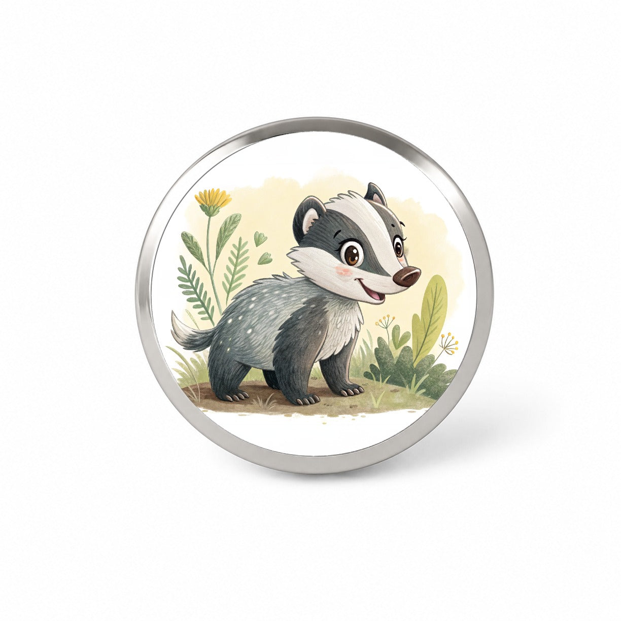 Badger Children's Illustration Style Novelty Hat Backpack Lapel Pin