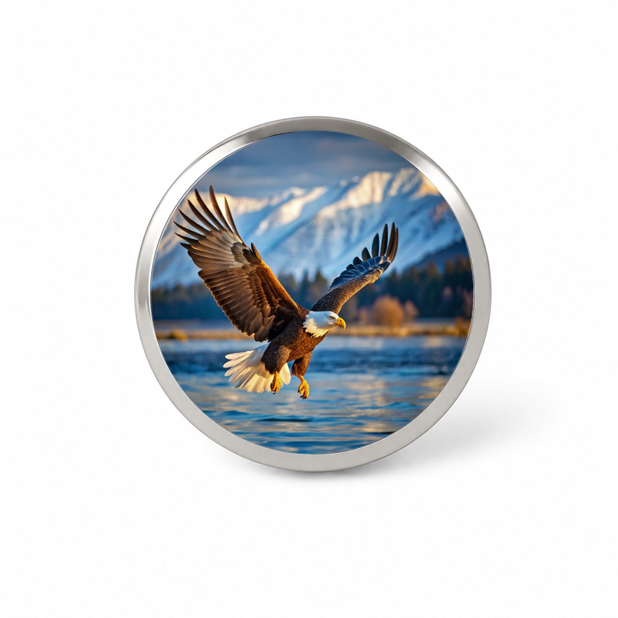 Bald Eagle Flying Raptor Bird Of Prey Novelty Hat Backpack Lapel Pin