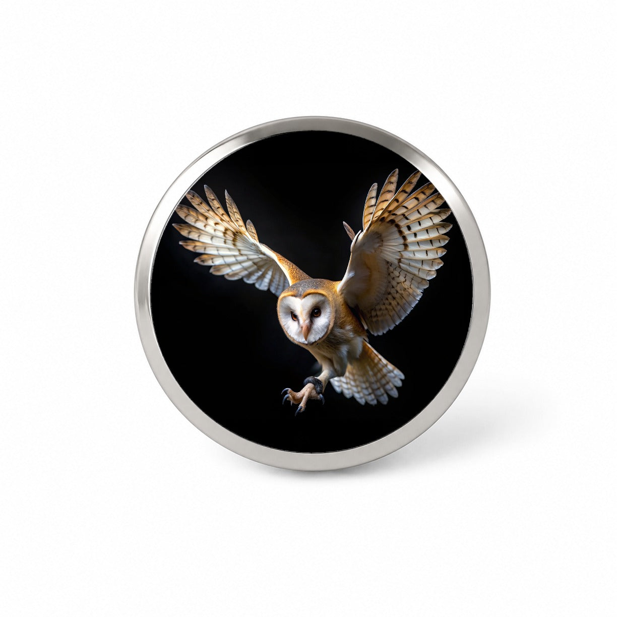 Barn Owl Flying Raptor Bird Of Prey Novelty Hat Backpack Lapel Pin