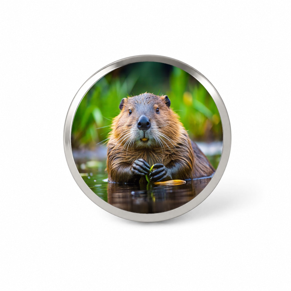 Beaver Novelty Hat Backpack Lapel Pin