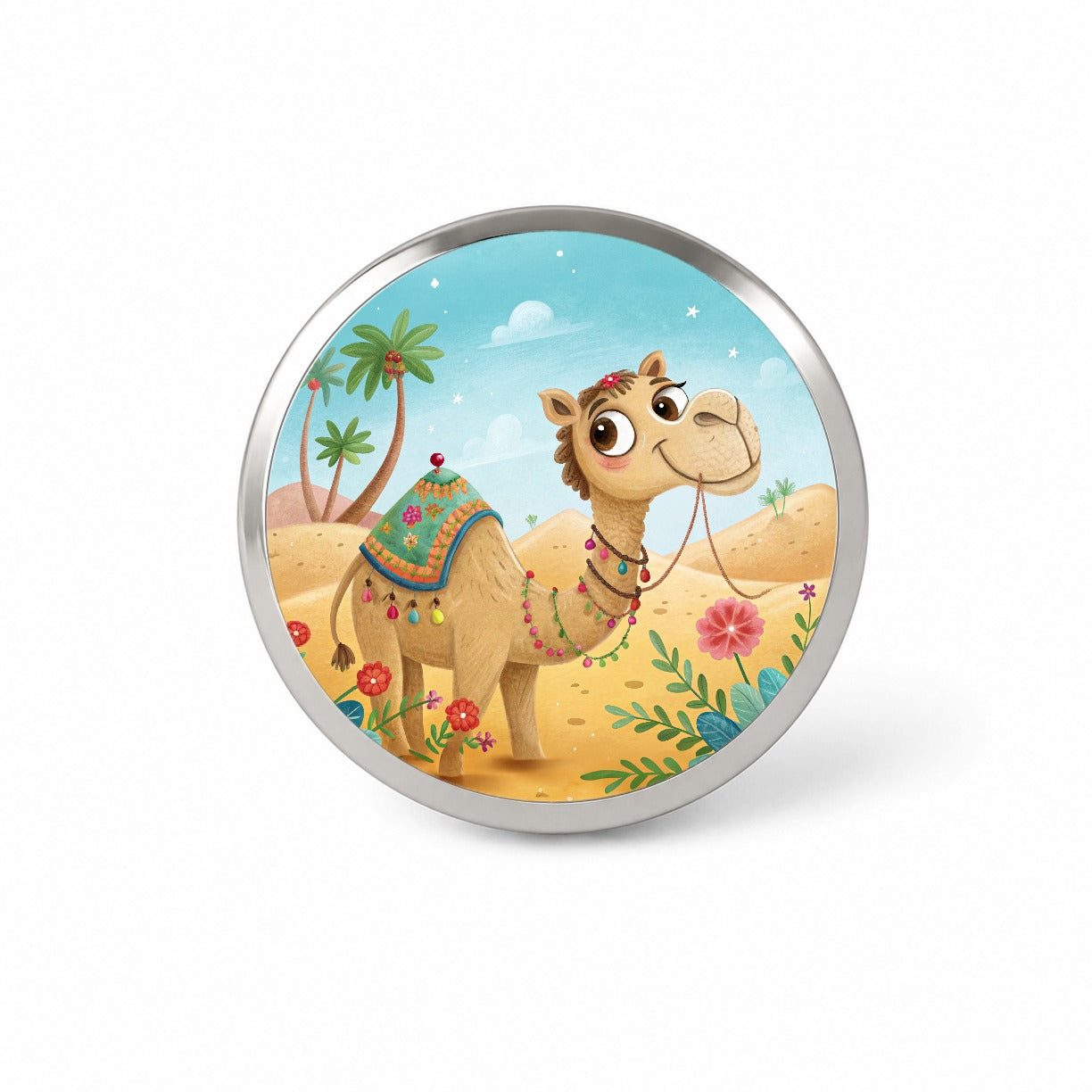 Camel Children's Illustration Style Novelty Hat Backpack Lapel Pin