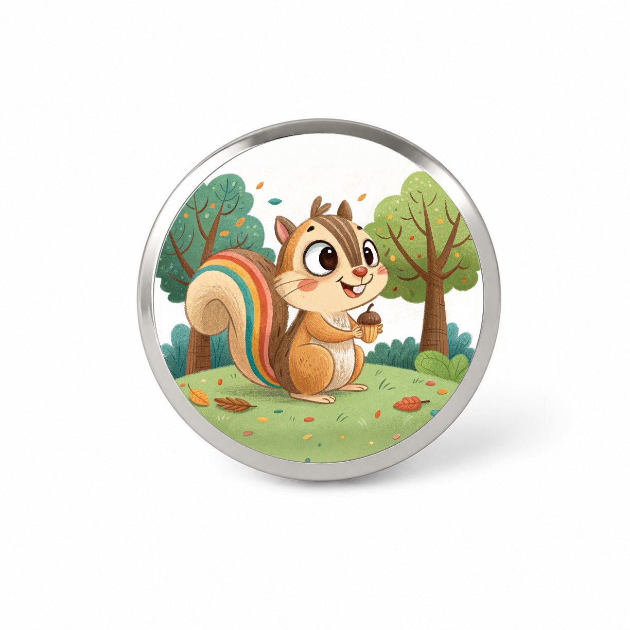 Chipmunk Children's Illustration Style Novelty Hat Backpack Lapel Pin