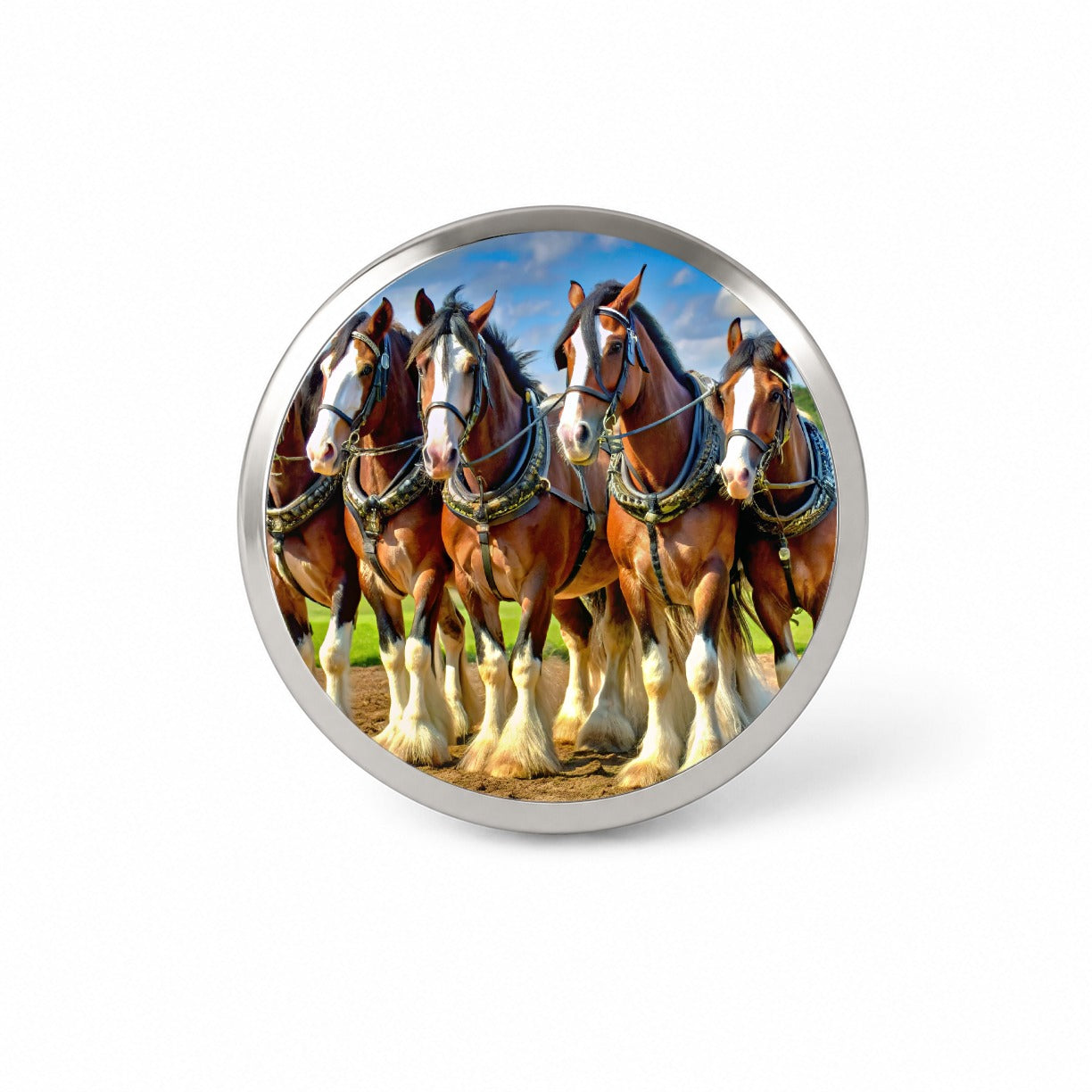 Clydesdale Horses Novelty Hat Backpack Lapel Pin