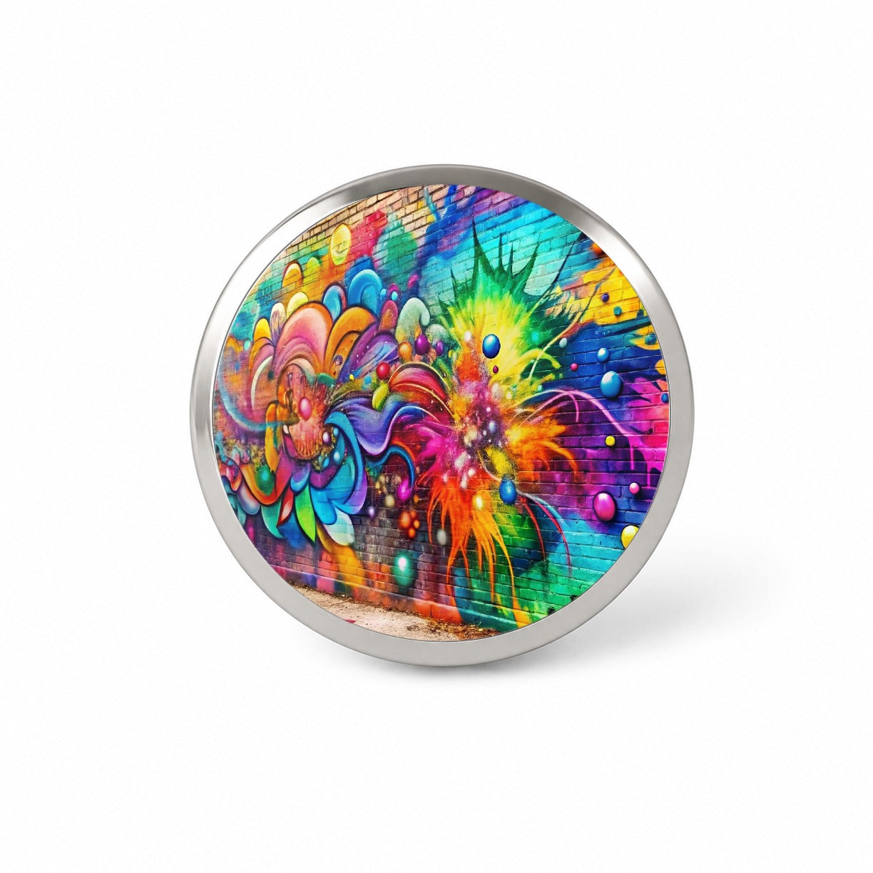 Colorful Graffiti On City Wall Novelty Hat Backpack Lapel Pin