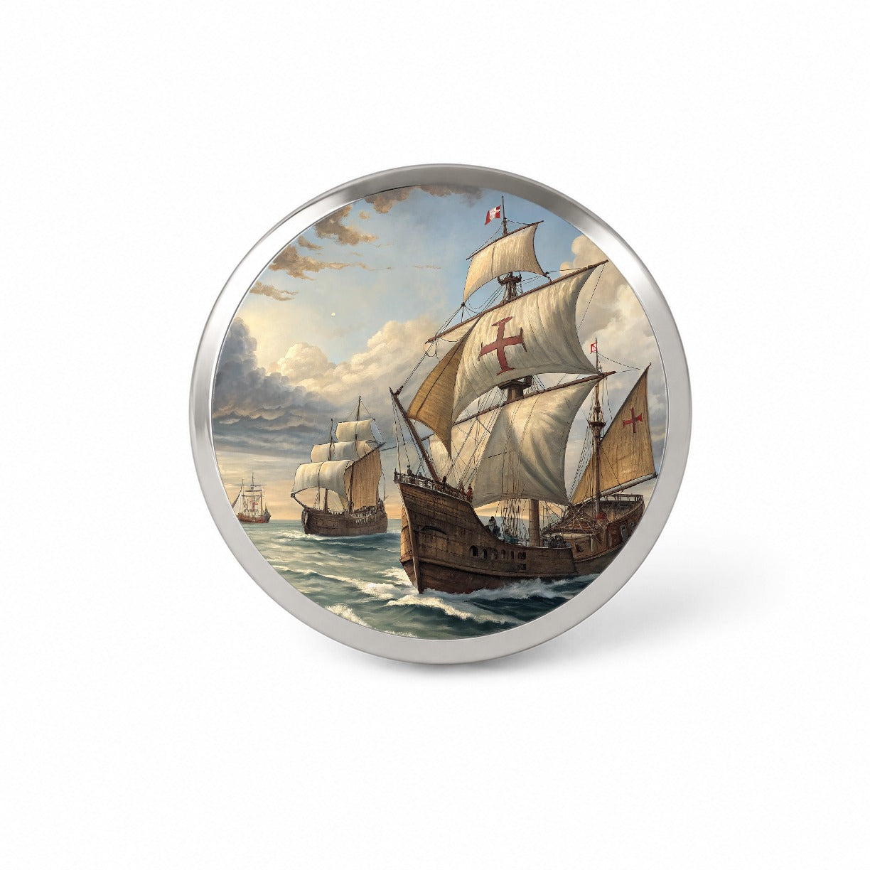 Columbus's Ships Nina, Pinta, And The Santa Maria Novelty Hat Backpack Lapel Pin