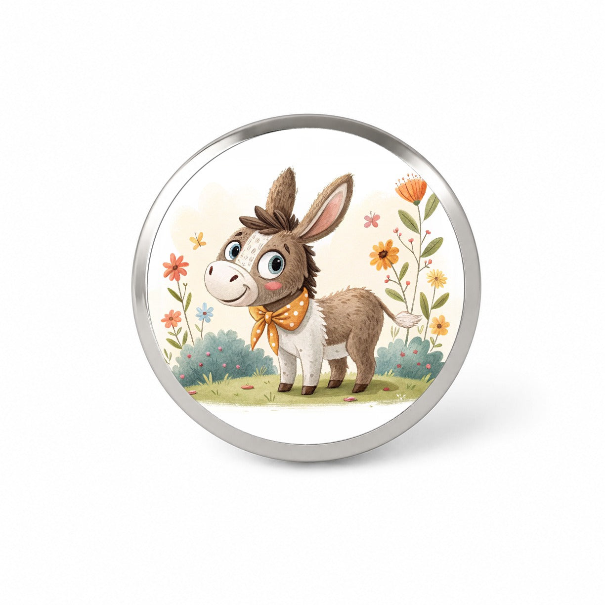 Donkey Children's Illustration Style Novelty Hat Backpack Lapel Pin