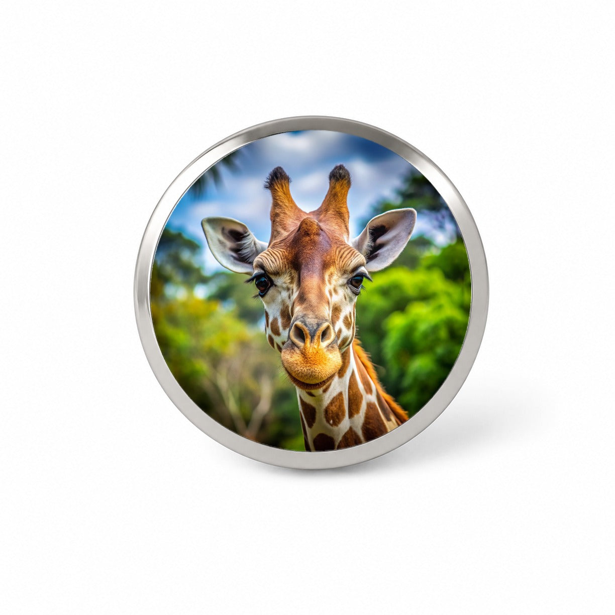 Giraffe Face Novelty Hat Backpack Lapel Pin