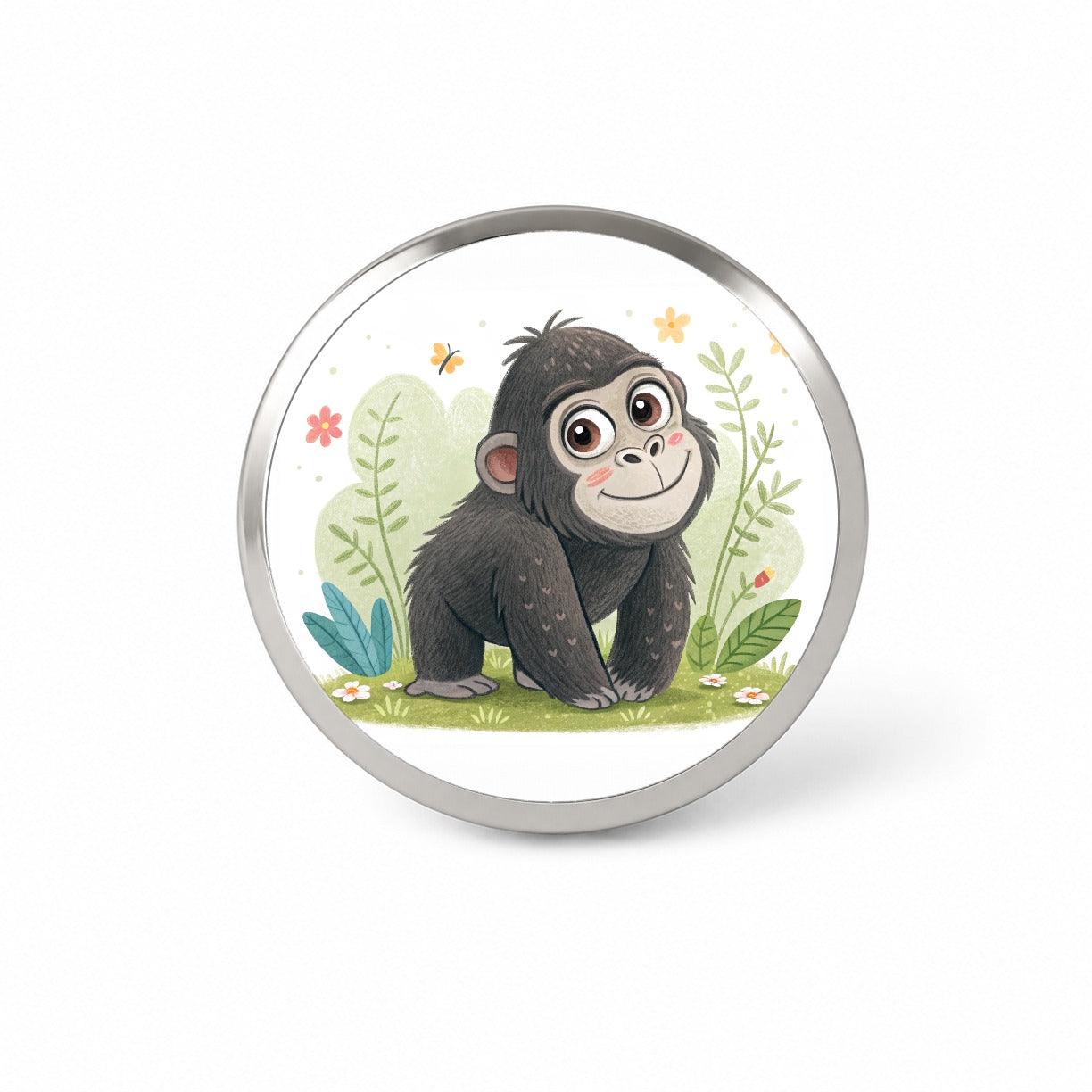 Gorilla Ape Children's Illustration Style Novelty Hat Backpack Lapel Pin