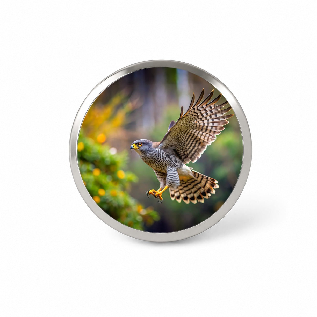 Goshawk Flying Raptor Bird Of Prey Novelty Hat Backpack Lapel Pin