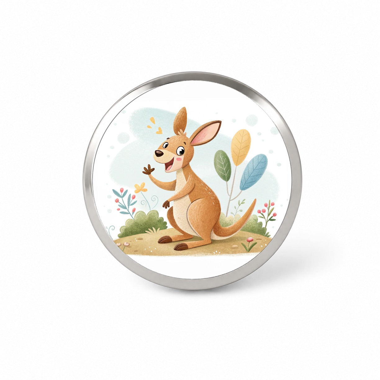 Kangaroo Children's Illustration Style Novelty Hat Backpack Lapel Pin