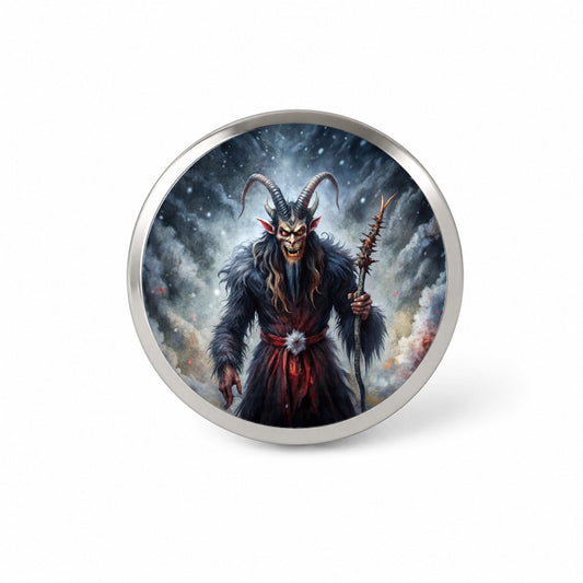 Krampus Black Watercolor Background Novelty Hat Backpack Lapel Pin