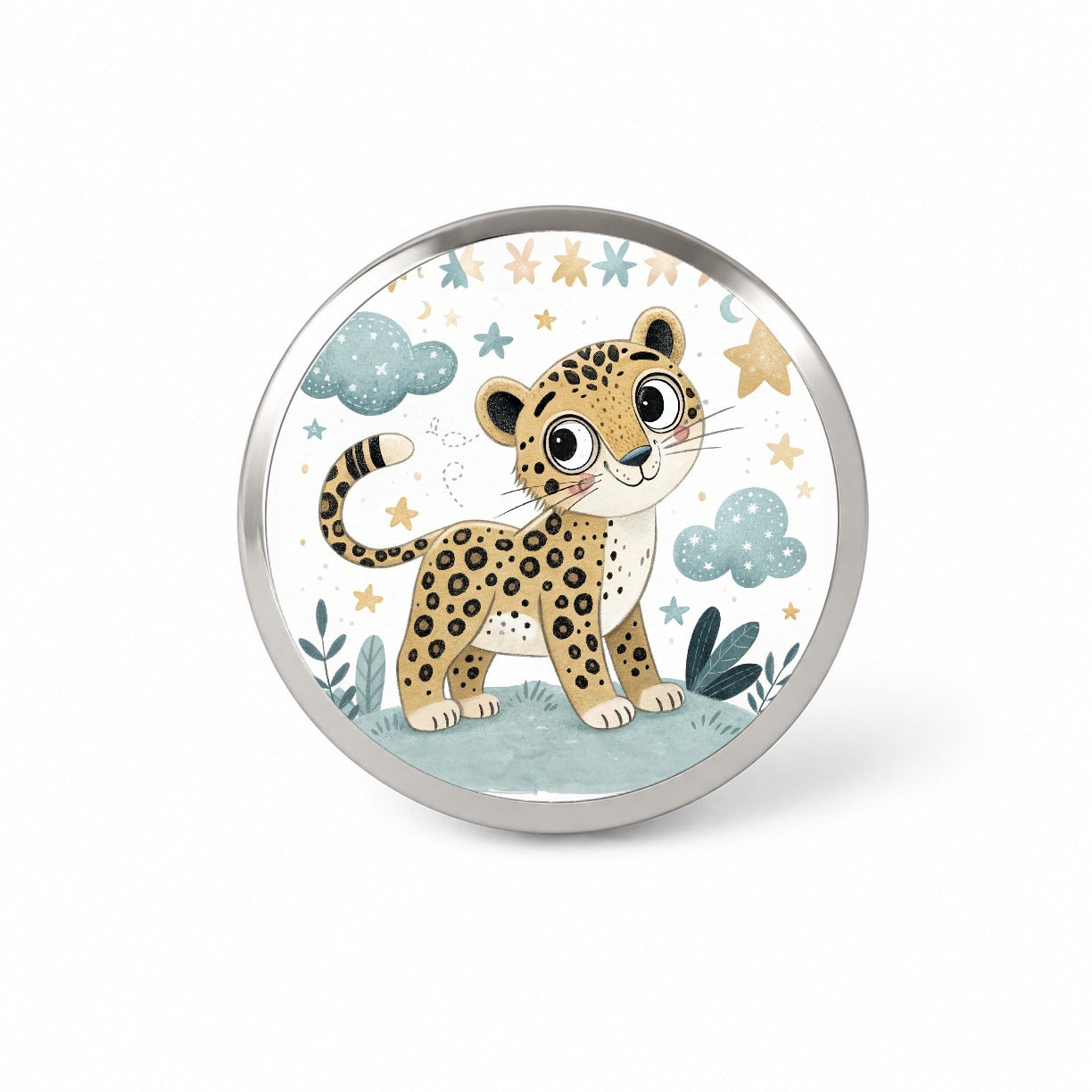 Leopard Children's Illustration Style Novelty Hat Backpack Lapel Pin