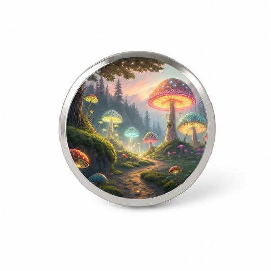 Magical Mushroom Garden Path Novelty Hat Backpack Lapel Pin