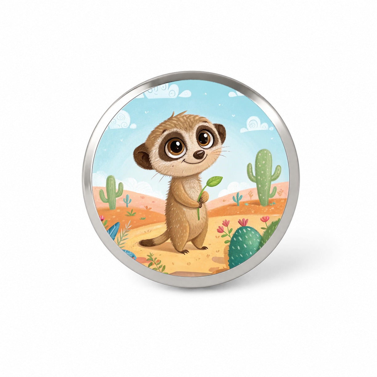Meerkat Children's Illustration Style Novelty Hat Backpack Lapel Pin