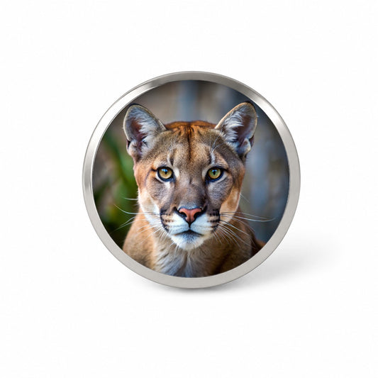 Mountain Lion Cougar Face Novelty Hat Backpack Lapel Pin