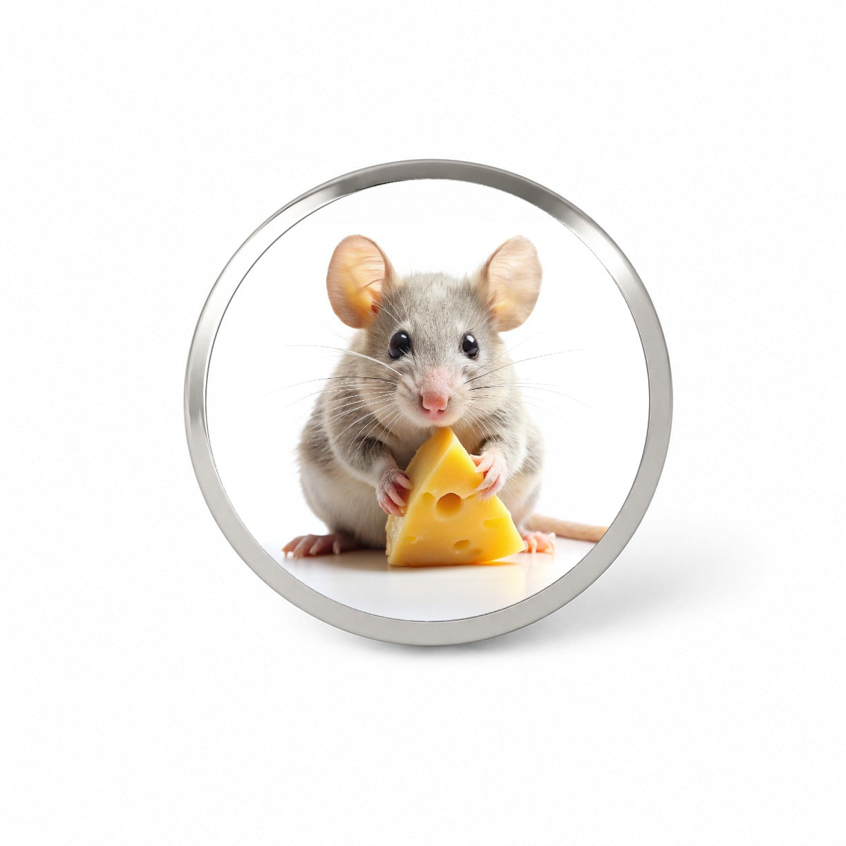 Mouse With A Piece Of Cheese Novelty Hat Backpack Lapel Pin