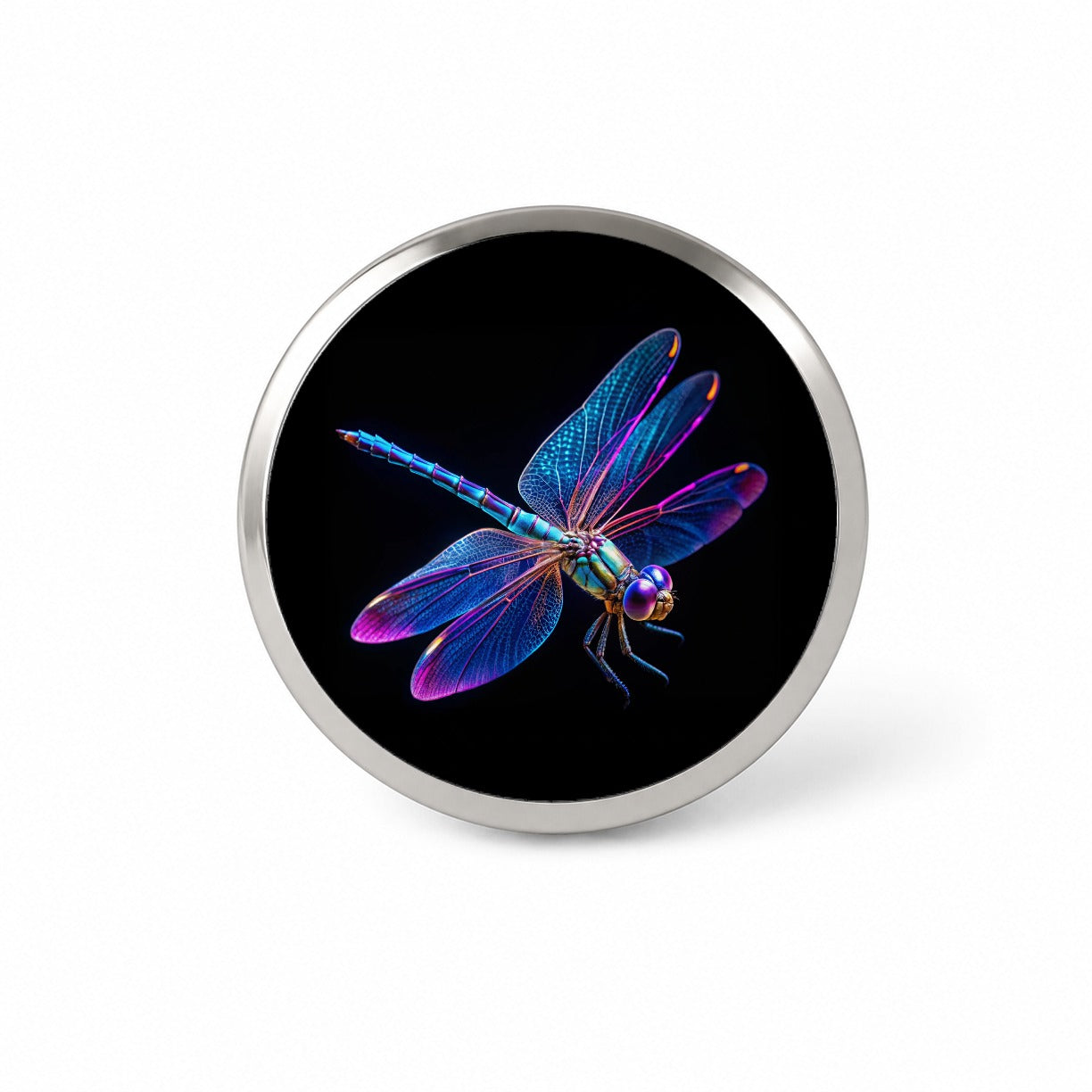 Neon Purple Blue Dragonfly Novelty Hat Backpack Lapel Pin