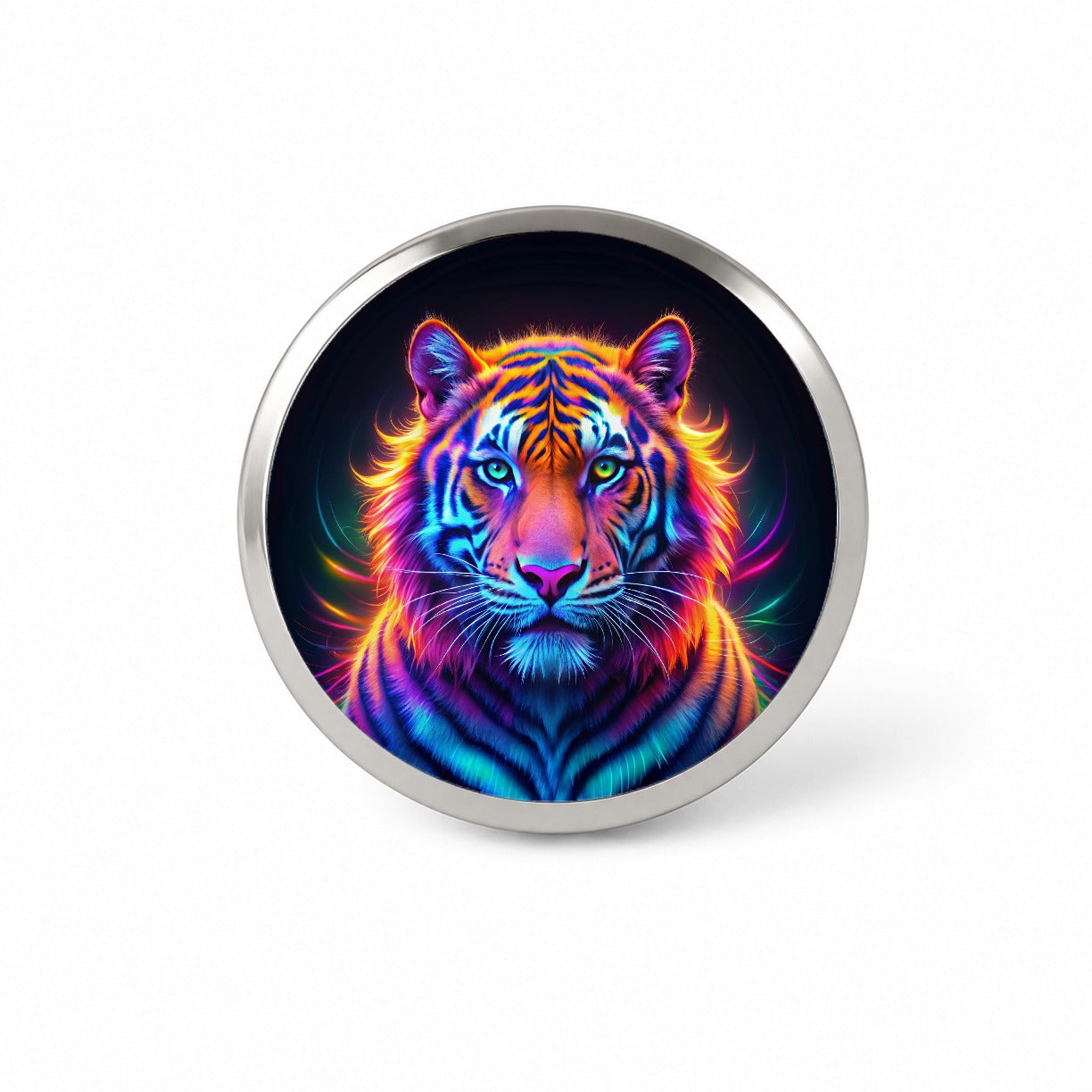 Neon Tiger Novelty Hat Backpack Lapel Pin
