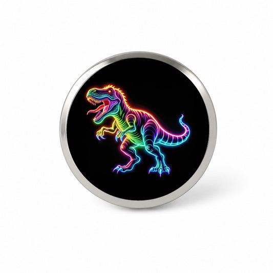 Neon T-Rex Dinosaur Novelty Hat Backpack Lapel Pin