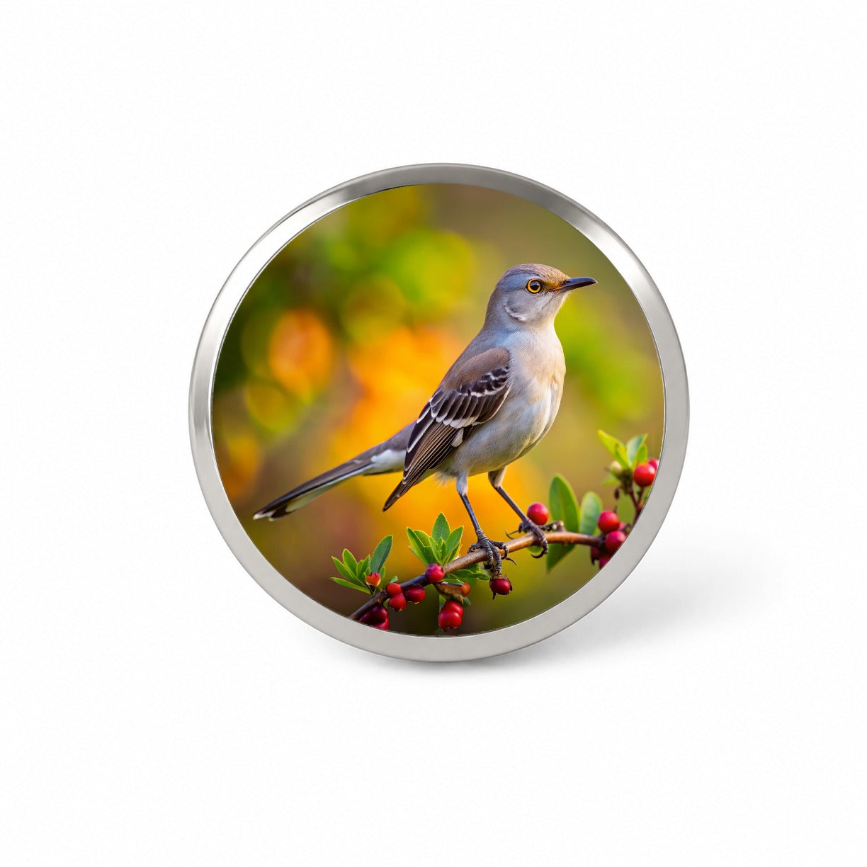 Northern Mockingbird Backyard Bird Novelty Hat Backpack Lapel Pin