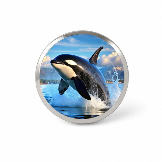 Orca Killer Whale Jumping Novelty Hat Backpack Lapel Pin