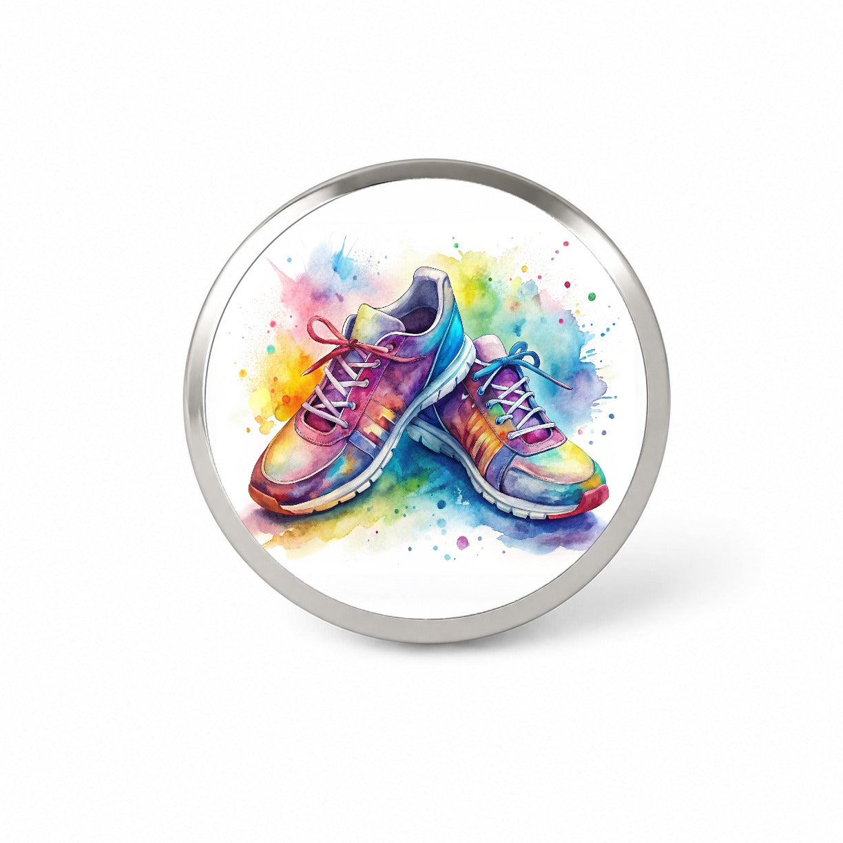 Pair Of Running Shoes Watercolor Novelty Hat Backpack Lapel Pin