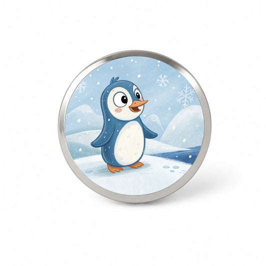 Penguin Children's Illustration Style Novelty Hat Backpack Lapel Pin