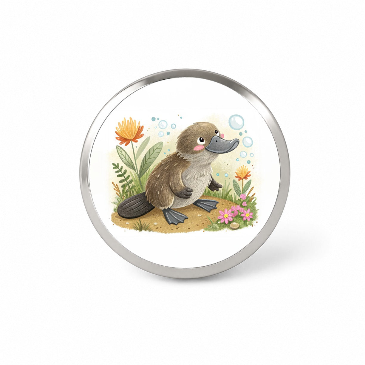 Platypus Children's Illustration Style Novelty Hat Backpack Lapel Pin