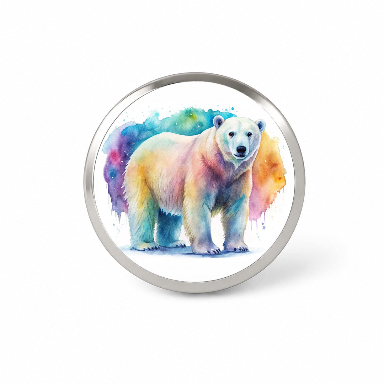 Polar Bear Watercolor Novelty Hat Backpack Lapel Pin