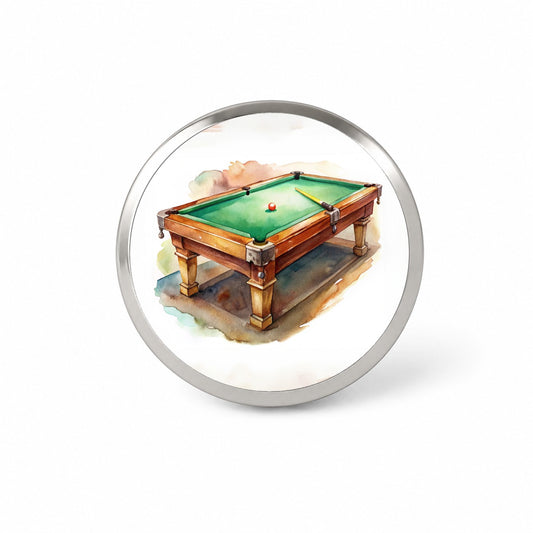 Pool Billiards Table Watercolor Novelty Hat Backpack Lapel Pin