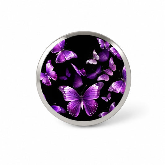 Purple Butterflies Flying Novelty Hat Backpack Lapel Pin