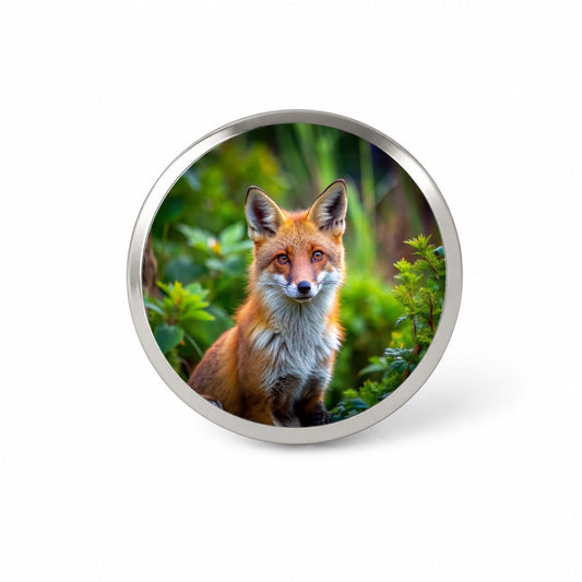 Red Fox Novelty Hat Backpack Lapel Pin