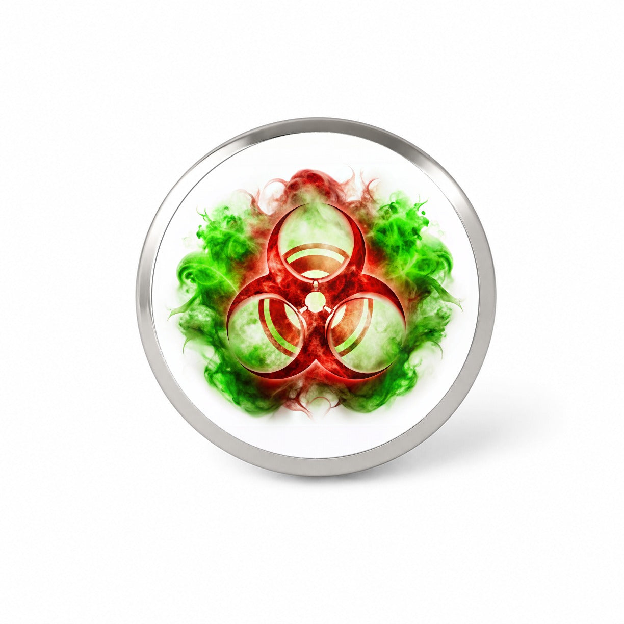 Red Zombie Outbreak Symbol With Green Toxic Gas Novelty Hat Backpack Lapel Pin