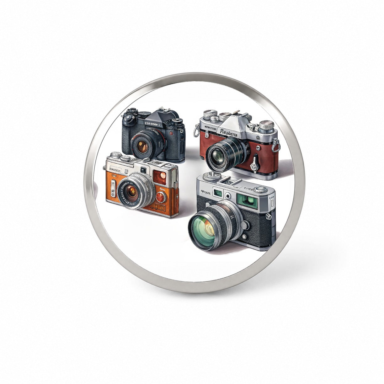 Retro Photography Cameras Novelty Hat Backpack Lapel Pin