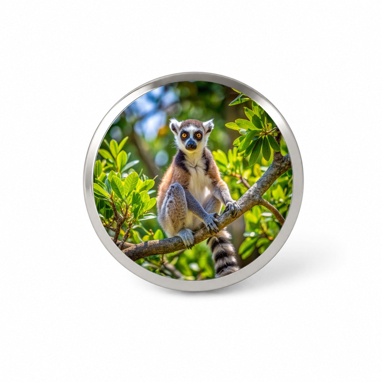 Ring-Tailed Lemur In Tree Novelty Hat Backpack Lapel Pin