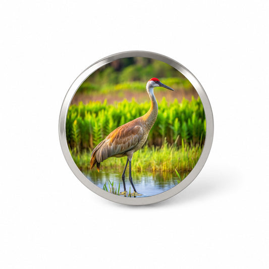 Sandhill Crane Novelty Hat Backpack Lapel Pin