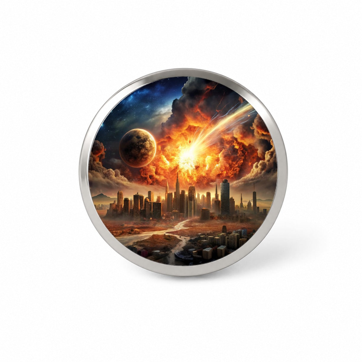 Sci-fi Doomsday End of the World Explosion Novelty Hat Backpack Lapel Pin