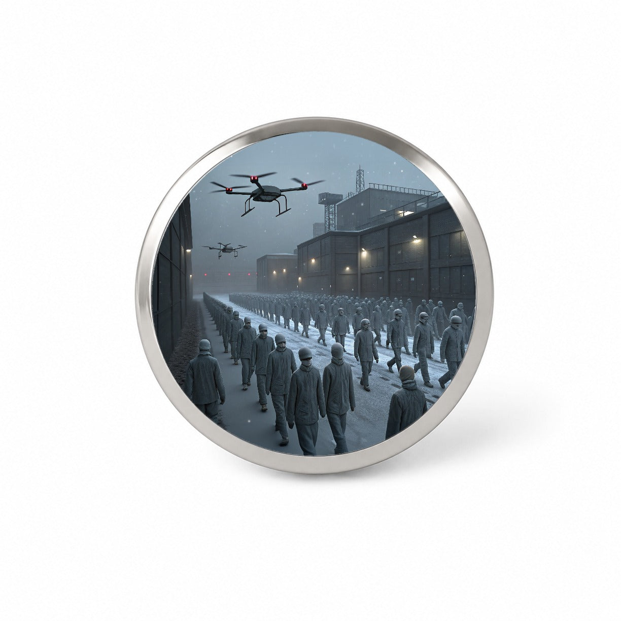 Sci-fi Futuristic Dystopian Society of Mindless Drones Novelty Hat Backpack Lapel Pin