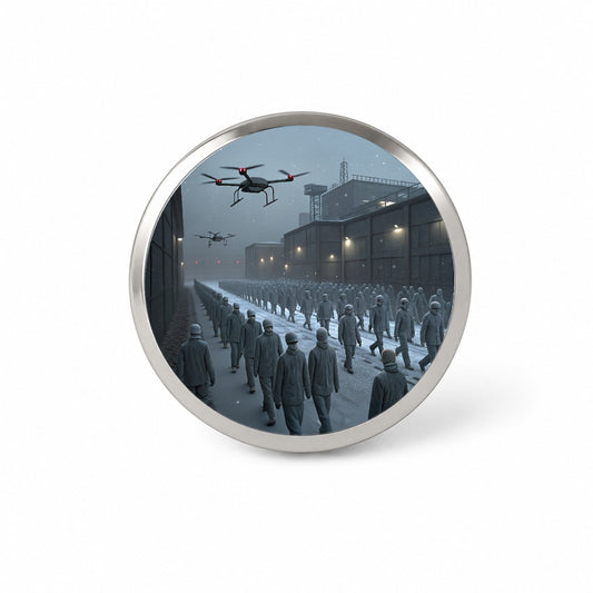 Sci-fi Futuristic Dystopian Society of Mindless Drones Novelty Hat Backpack Lapel Pin