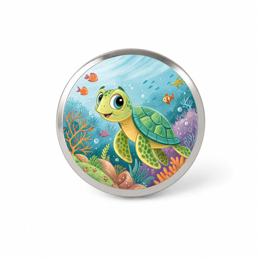 Sea Turtle Children's Illustration Style Novelty Hat Backpack Lapel Pin