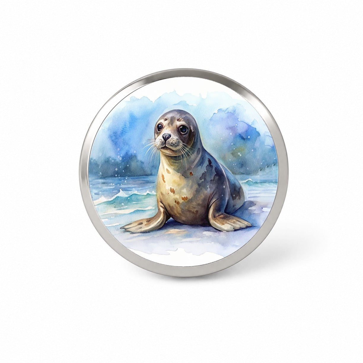 Seal Watercolor Novelty Hat Backpack Lapel Pin